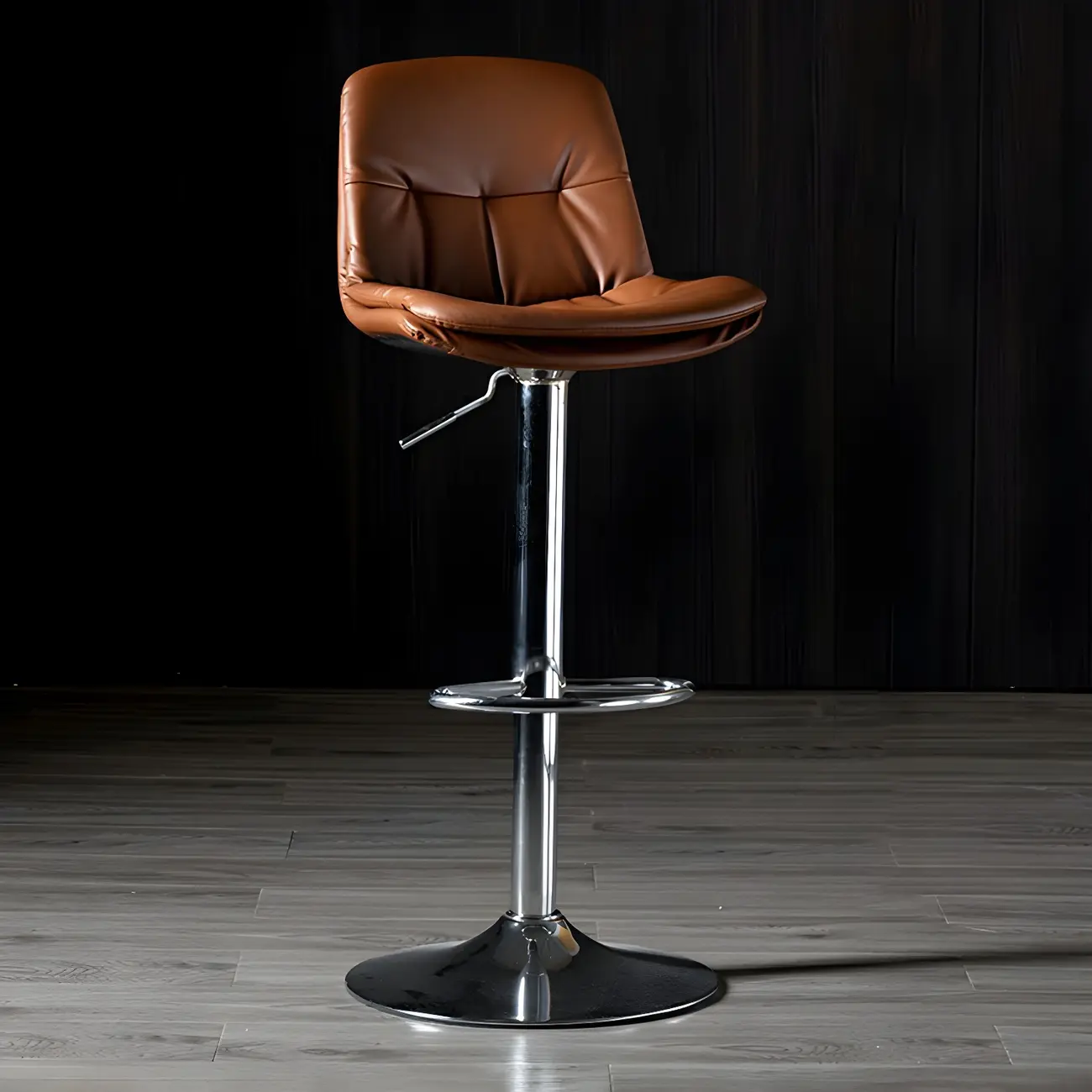 Adjustable Leather Low Back Swivel Bar Stool Image - 84 | homeyfad