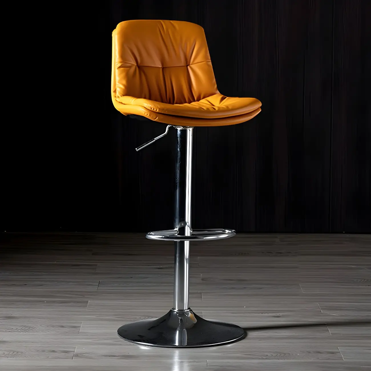Adjustable Leather Low Back Swivel Bar Stool Image - 85 | homeyfad