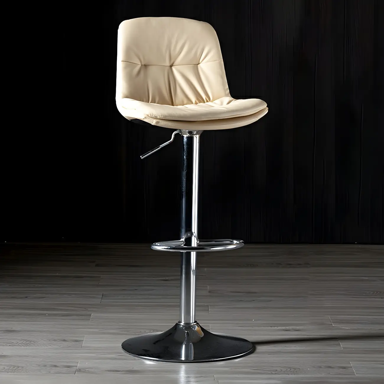 Adjustable Leather Low Back Swivel Bar Stool Image - 86 | homeyfad