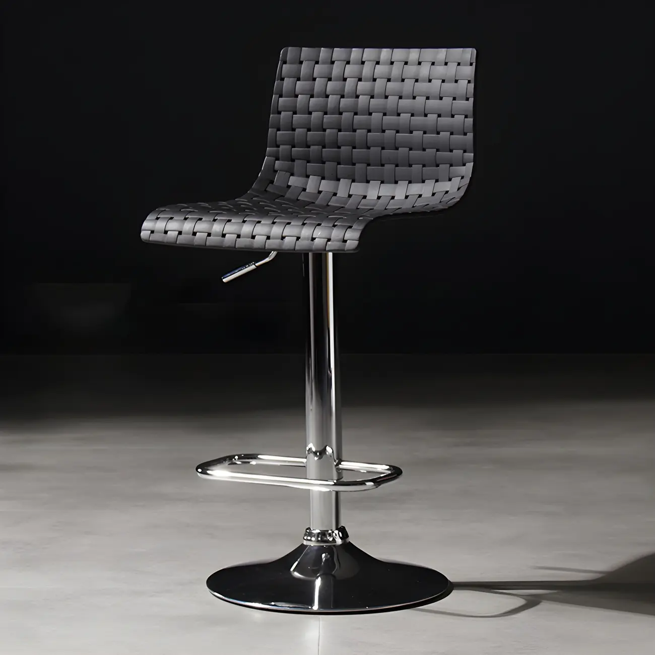 Elegant Plastic Adjustable Swivel Bar Stools with Back for Home Image - 4 | homeyfad