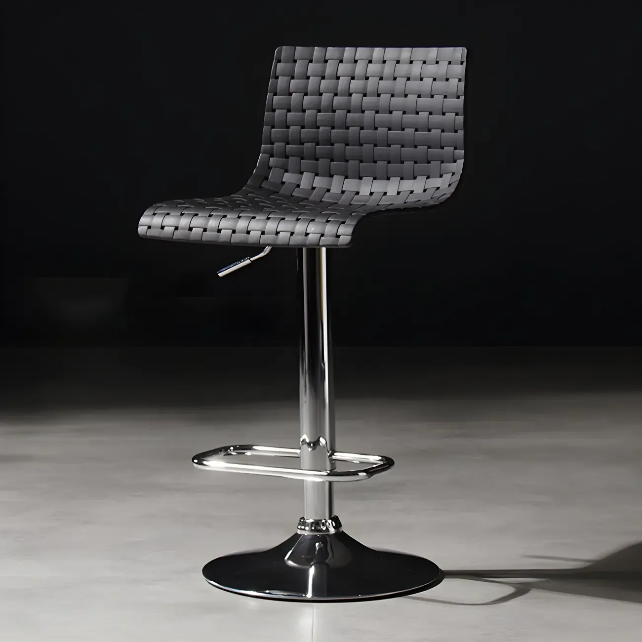 Elegant Plastic Adjustable Swivel Bar Stools with Back for Home Image - 4