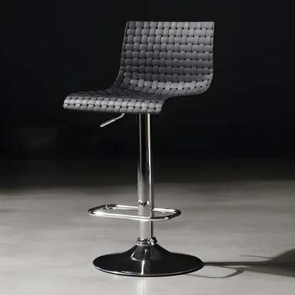 Elegant Plastic Adjustable Swivel Bar Stools with Back for Home Image - 4
