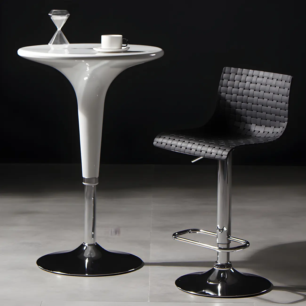 Elegant Plastic Adjustable Swivel Bar Stools with Back for Home Image - 5 | homeyfad