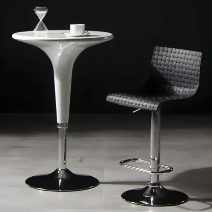 Elegant Plastic Adjustable Swivel Bar Stools with Back for Home Image - 5