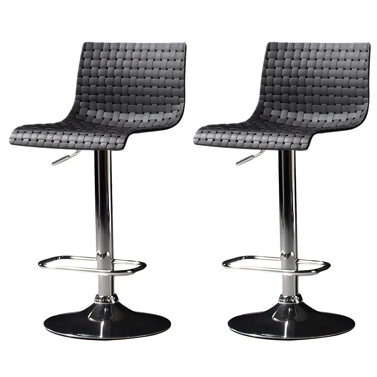 Elegant Plastic Adjustable Swivel Bar Stools with Back for Home Image - 6 | homeyfad