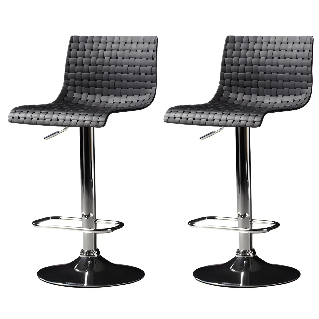 Elegant Plastic Adjustable Swivel Bar Stools with Back for Home Image - 6