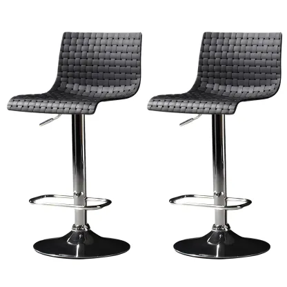 Elegant Plastic Adjustable Swivel Bar Stools with Back for Home Image - 6