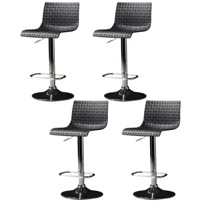 Elegant Plastic Adjustable Swivel Bar Stools with Back for Home Image - 7