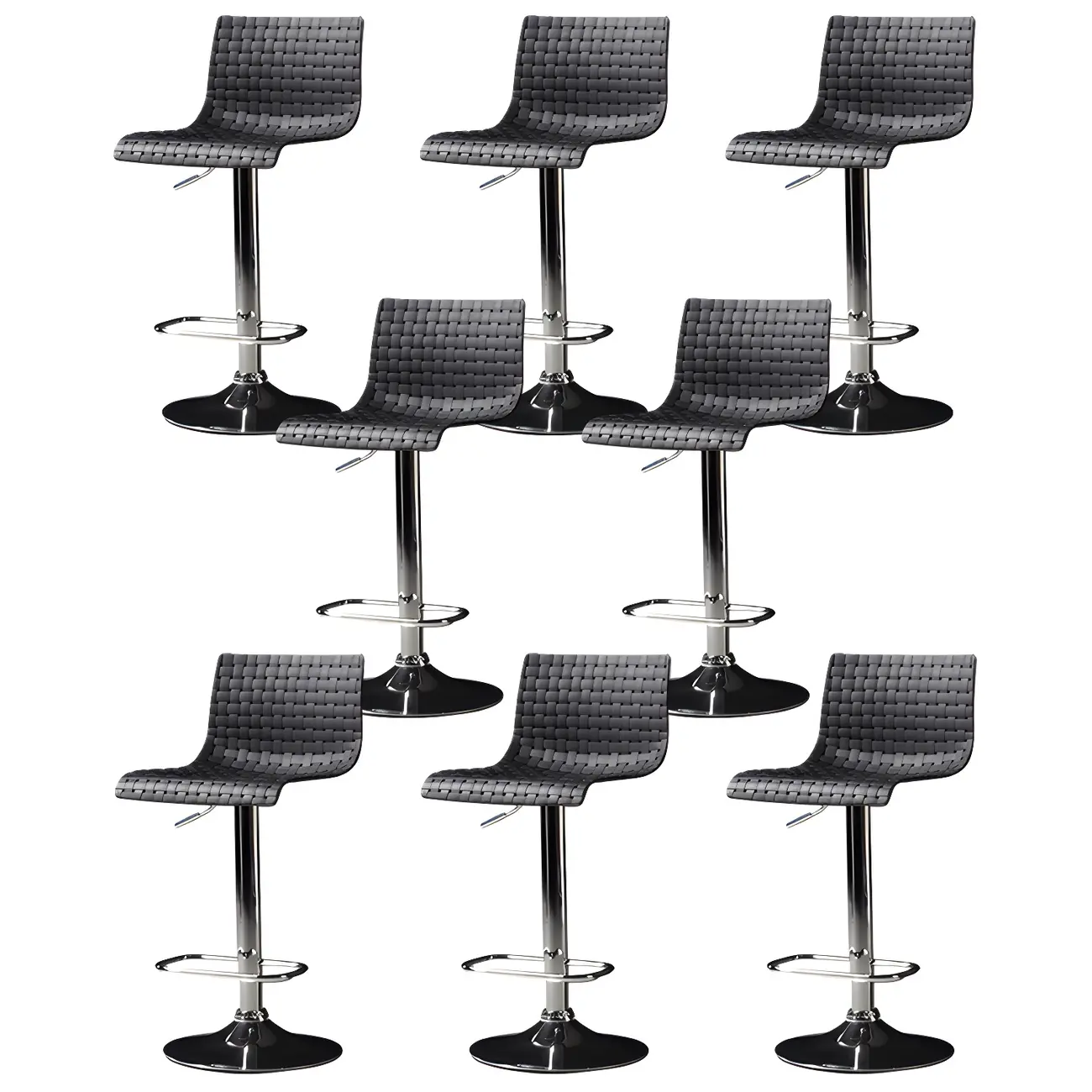 Elegant Plastic Adjustable Swivel Bar Stools with Back for Home Image - 9 | homeyfad