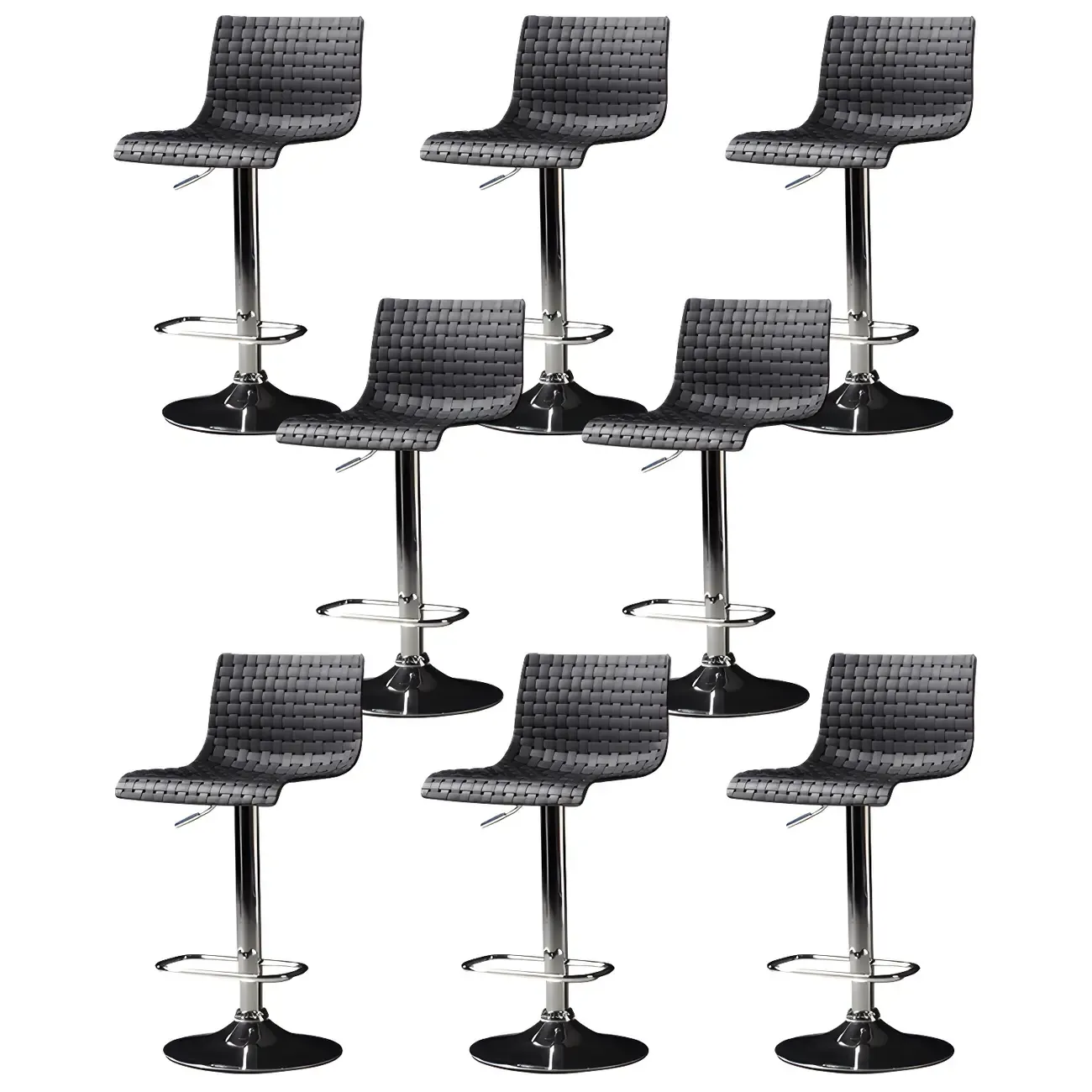 Elegant Plastic Adjustable Swivel Bar Stools with Back for Home Image - 9