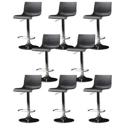 Elegant Plastic Adjustable Swivel Bar Stools with Back for Home Image - 9