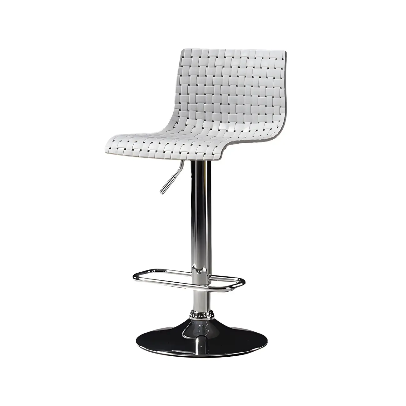 Elegant Plastic Adjustable Swivel Bar Stools with Back for Home Image - 10