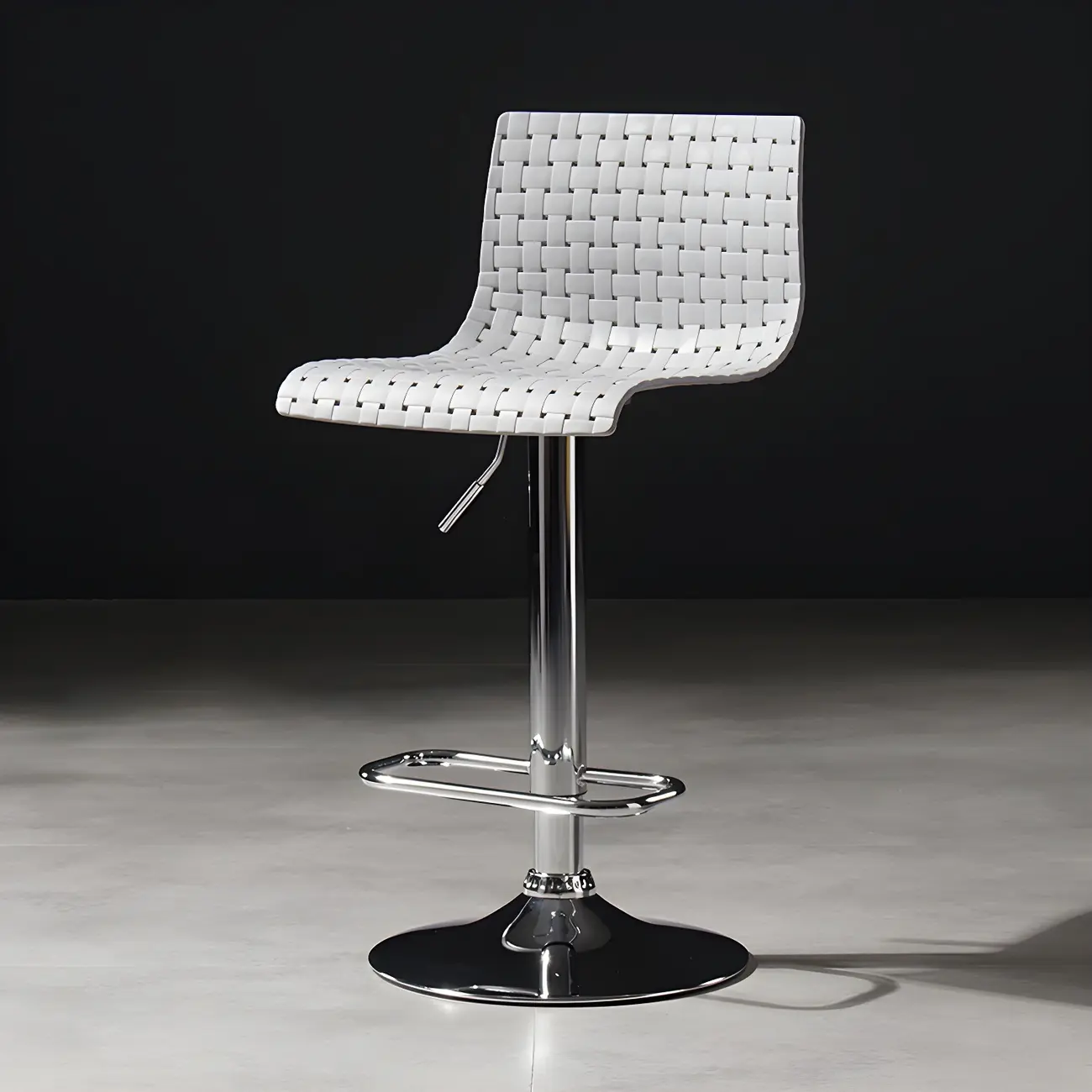 Elegant Plastic Adjustable Swivel Bar Stools with Back for Home Image - 11 | homeyfad