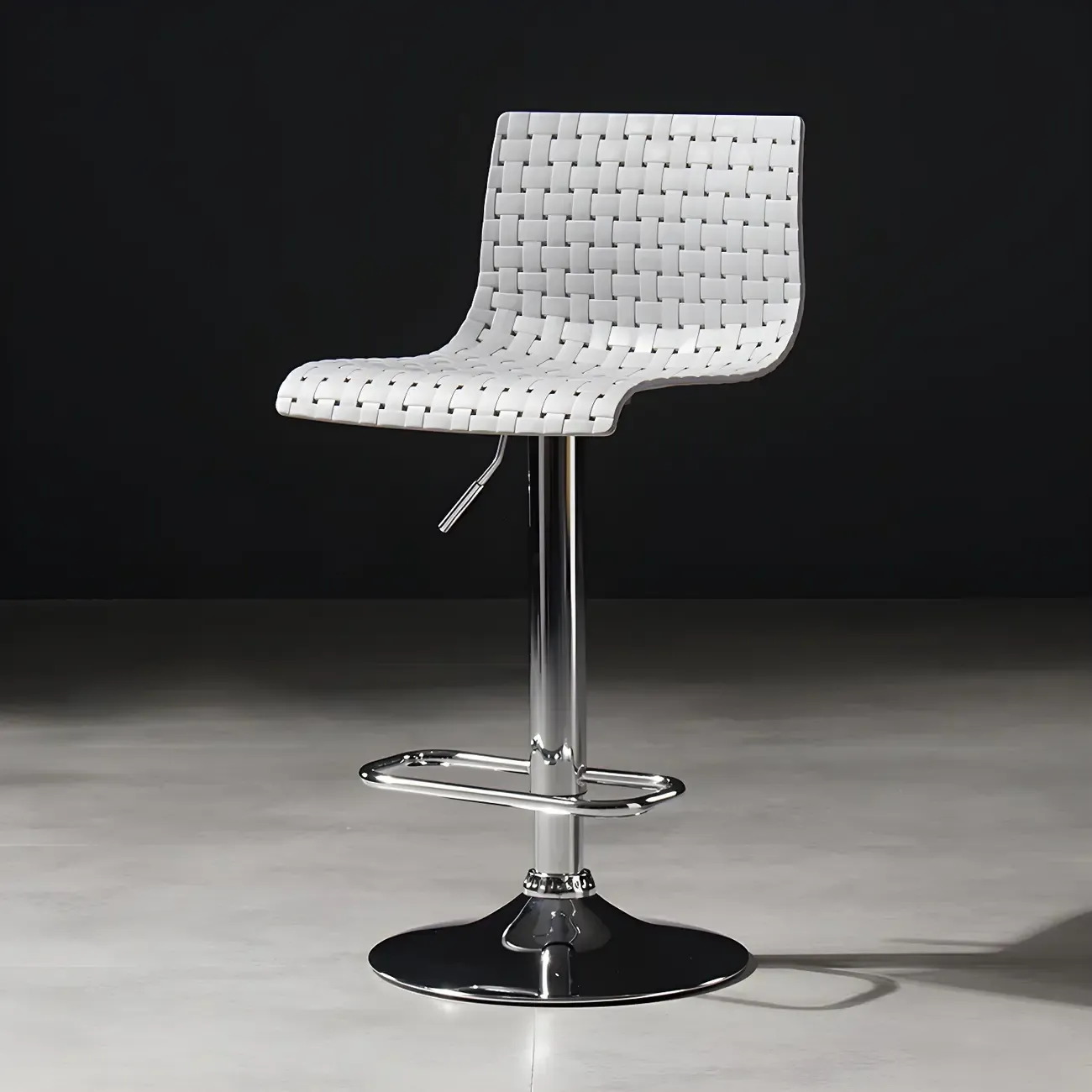 Elegant Plastic Adjustable Swivel Bar Stools with Back for Home Image - 11