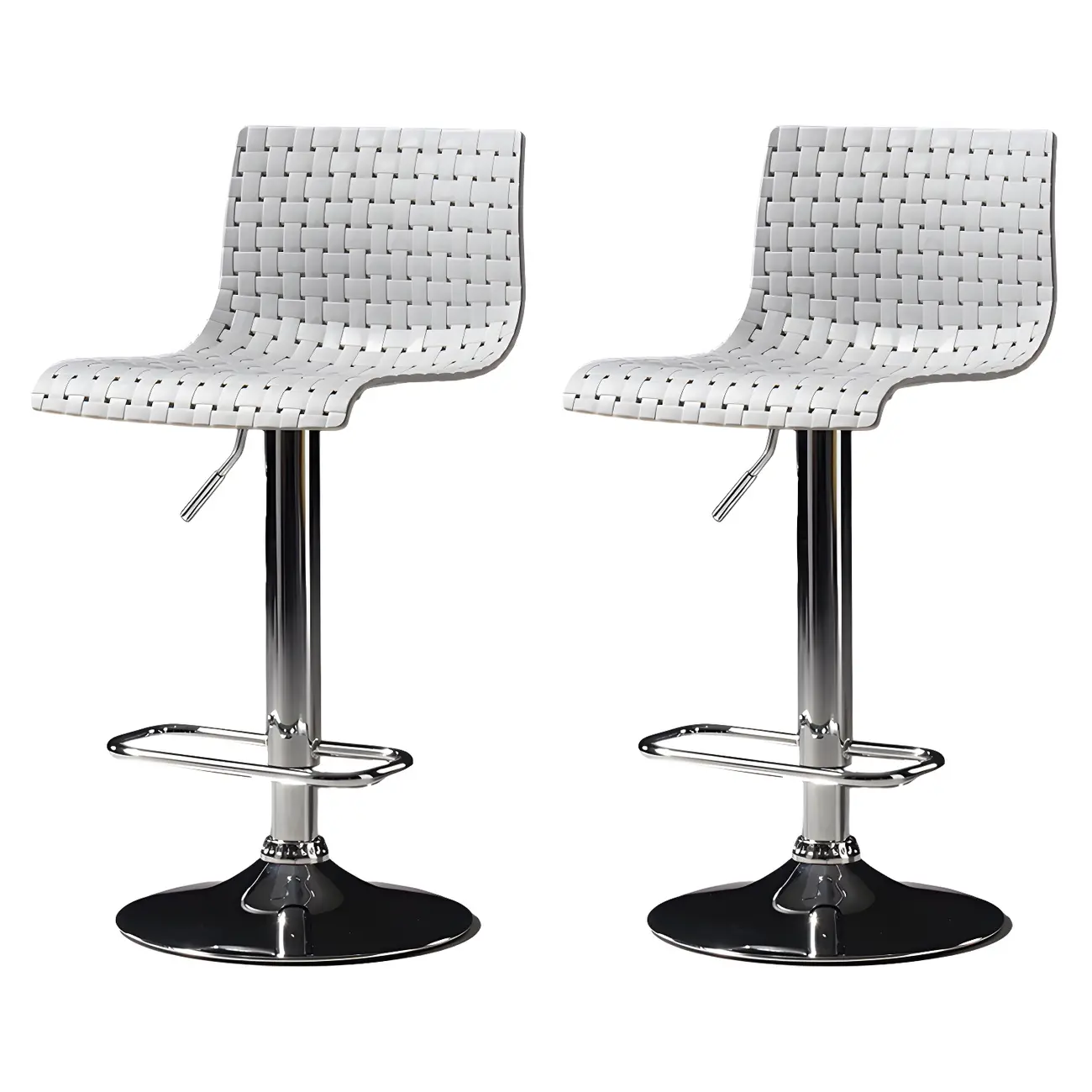 Elegant Plastic Adjustable Swivel Bar Stools with Back for Home Image - 14 | homeyfad