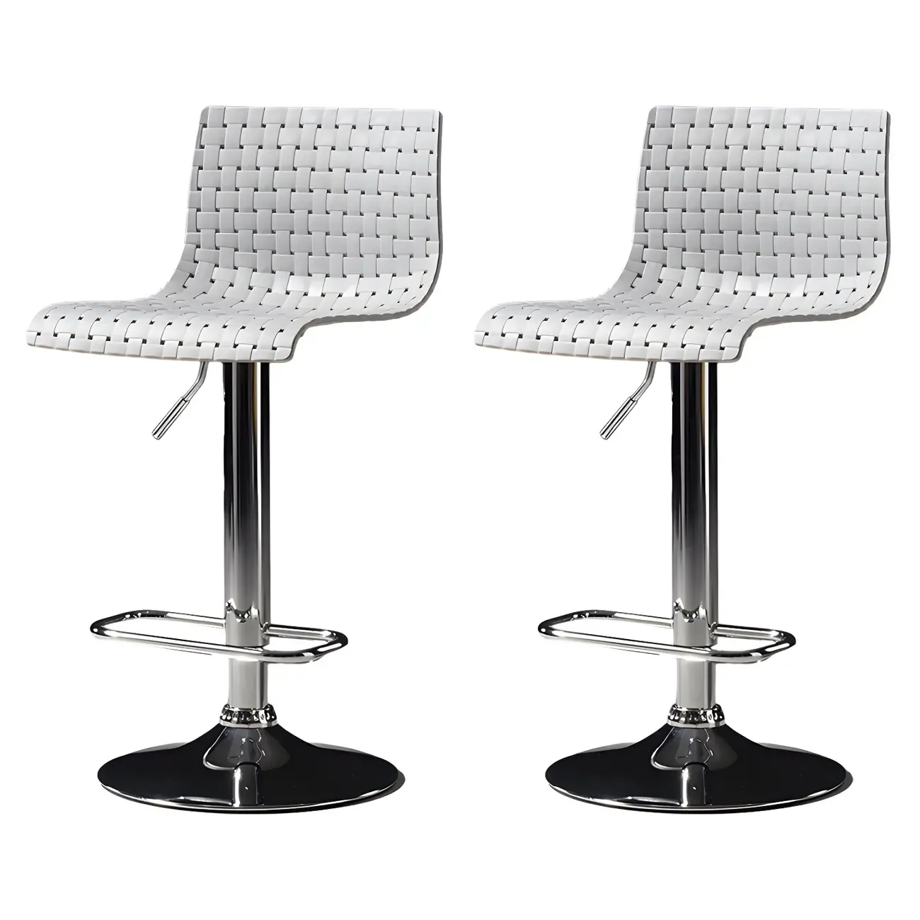 Elegant Plastic Adjustable Swivel Bar Stools with Back for Home Image - 14