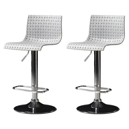 Elegant Plastic Adjustable Swivel Bar Stools with Back for Home Image - 14