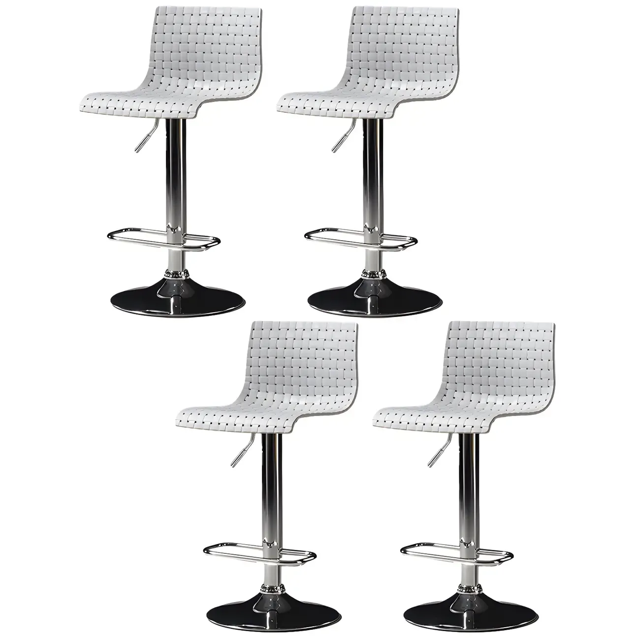 Elegant Plastic Adjustable Swivel Bar Stools with Back for Home Image - 15