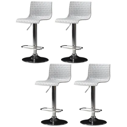 Elegant Plastic Adjustable Swivel Bar Stools with Back for Home Image - 15