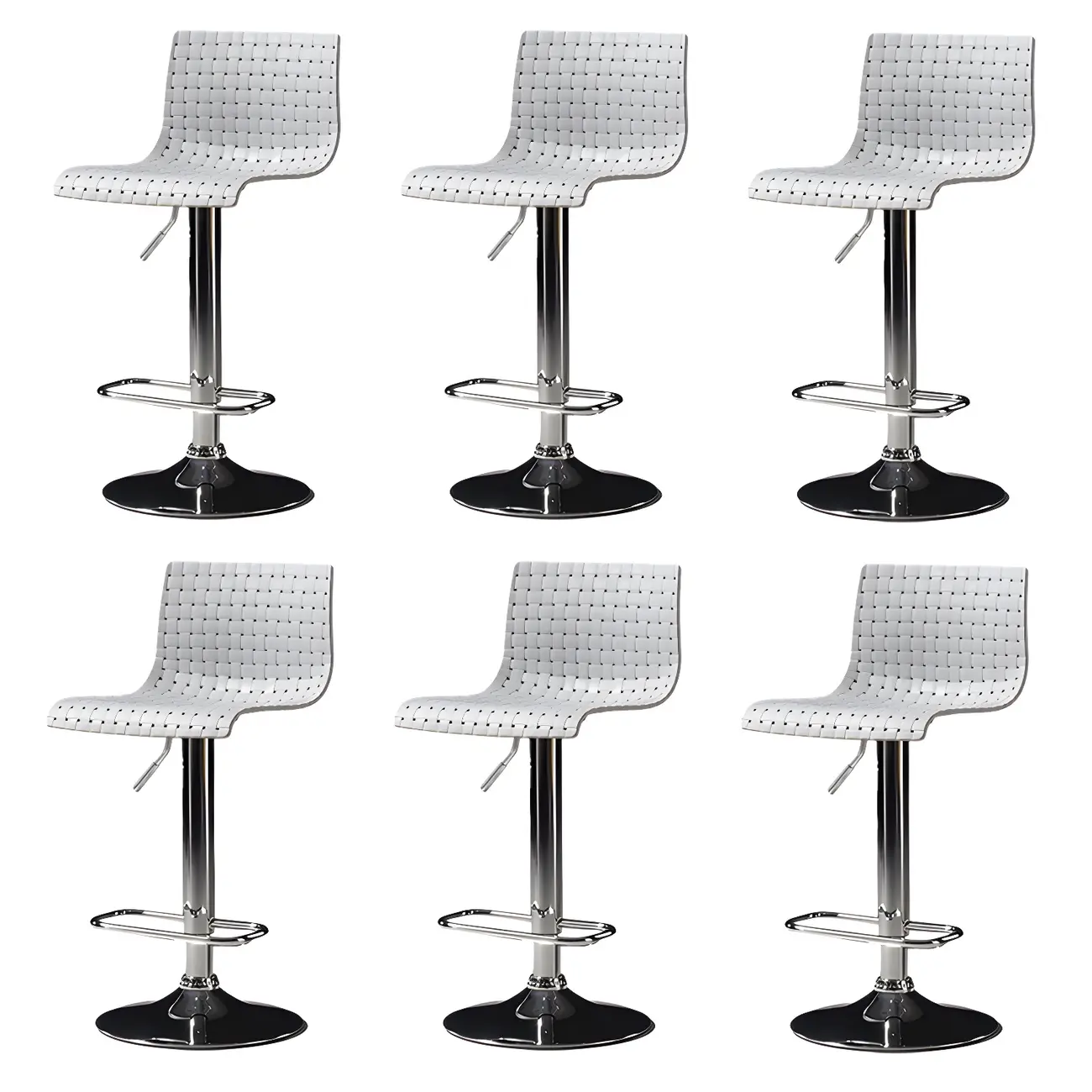 Elegant Plastic Adjustable Swivel Bar Stools with Back for Home Image - 17 | homeyfad
