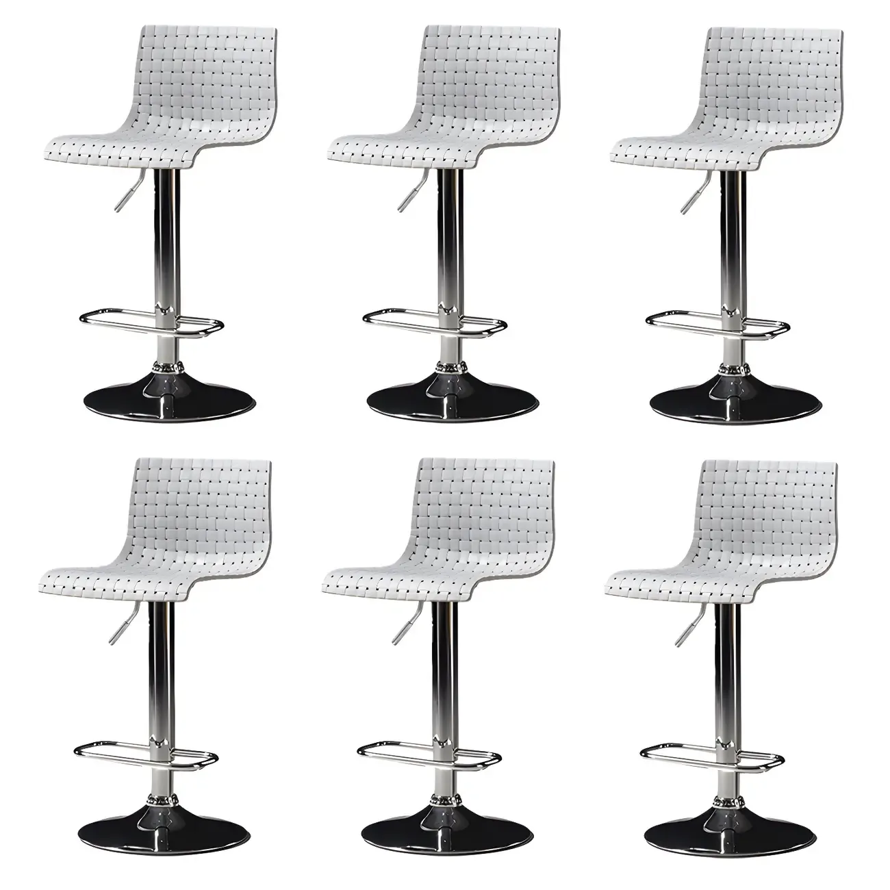 Elegant Plastic Adjustable Swivel Bar Stools with Back for Home Image - 17