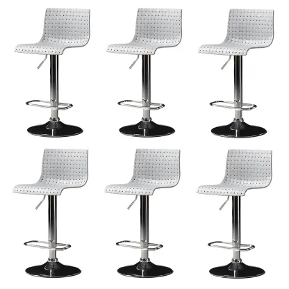 Elegant Plastic Adjustable Swivel Bar Stools with Back for Home Image - 17