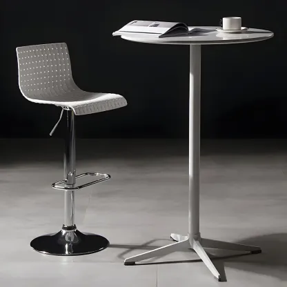 Elegant Plastic Adjustable Swivel Bar Stools with Back for Home Image - 21