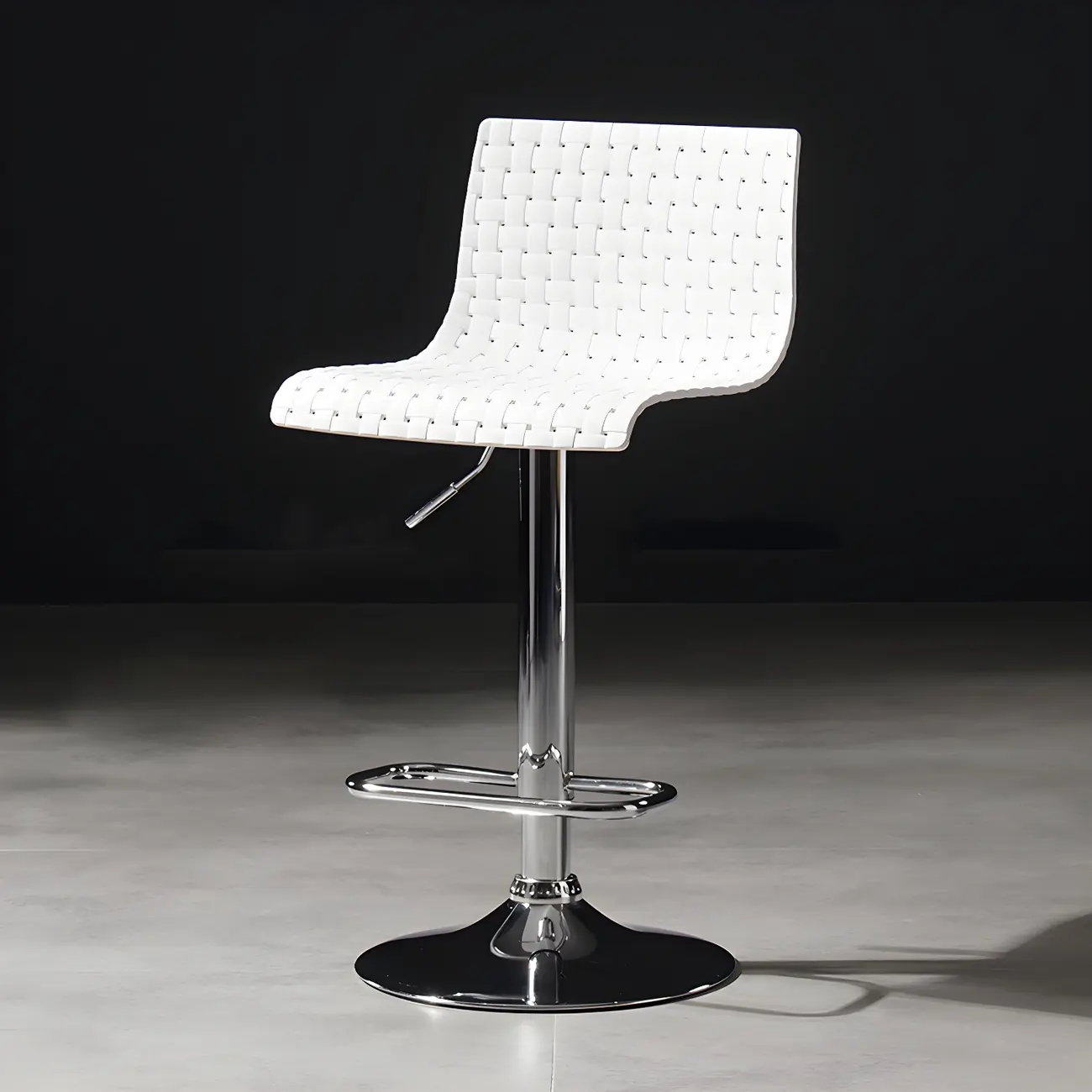 Elegant Plastic Adjustable Swivel Bar Stools with Back for Home Image - 22 | homeyfad