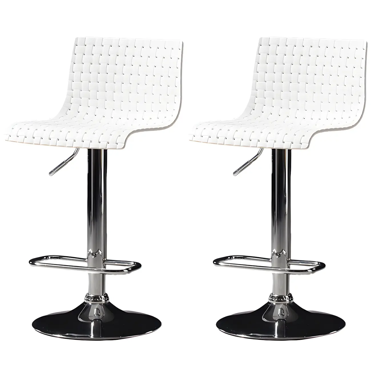 Elegant Plastic Adjustable Swivel Bar Stools with Back for Home Image - 23 | homeyfad