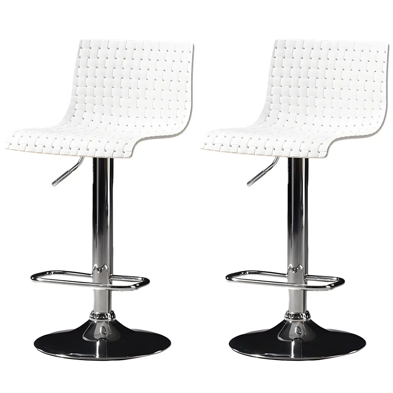 Elegant Plastic Adjustable Swivel Bar Stools with Back for Home Image - 23
