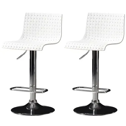 Elegant Plastic Adjustable Swivel Bar Stools with Back for Home Image - 23