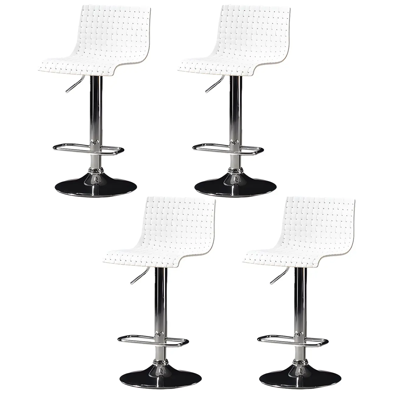Elegant Plastic Adjustable Swivel Bar Stools with Back for Home Image - 24 | homeyfad