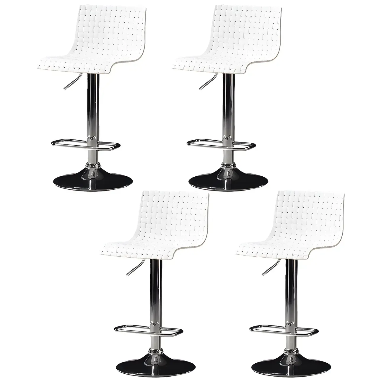 Elegant Plastic Adjustable Swivel Bar Stools with Back for Home Image - 24