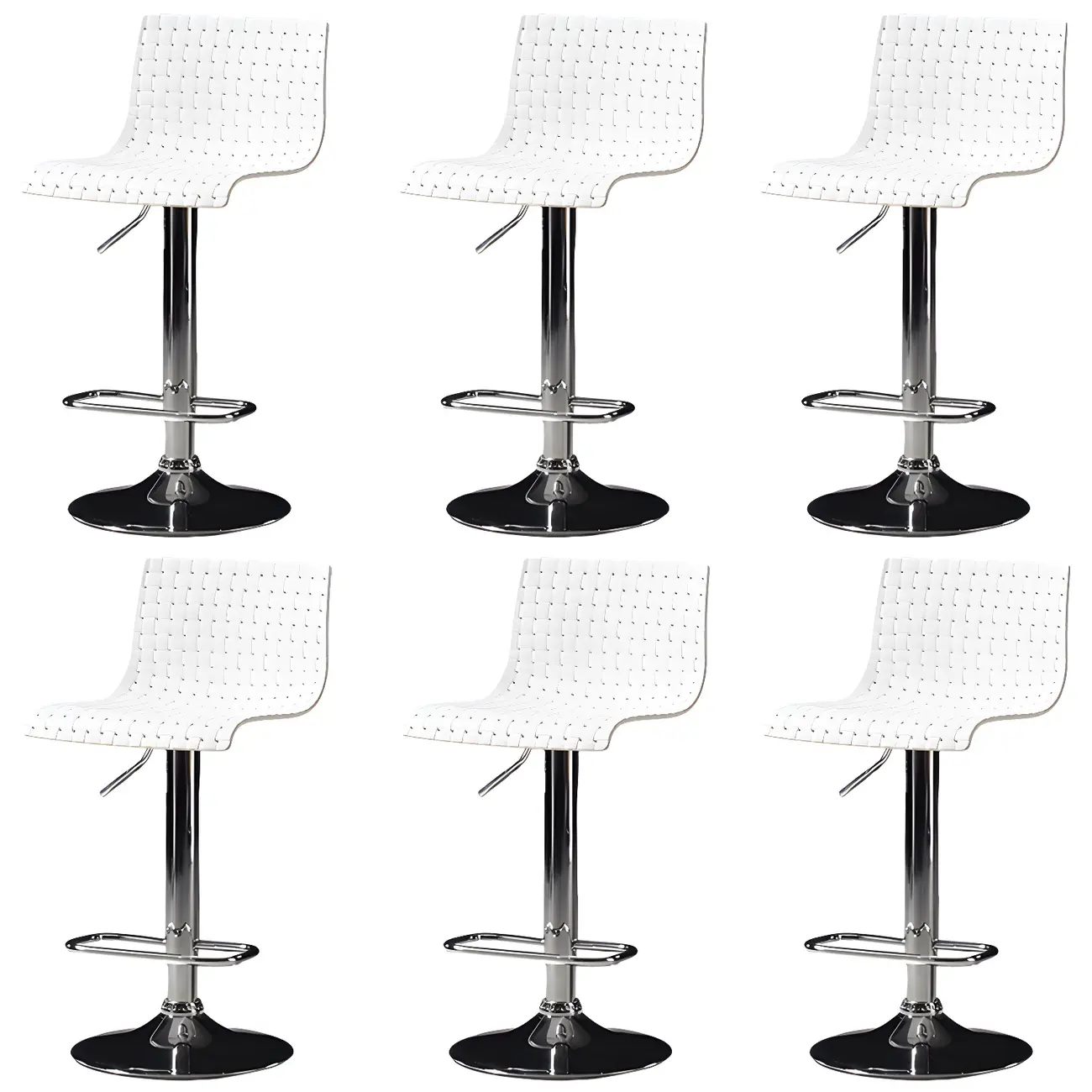 Elegant Plastic Adjustable Swivel Bar Stools with Back for Home Image - 25 | homeyfad