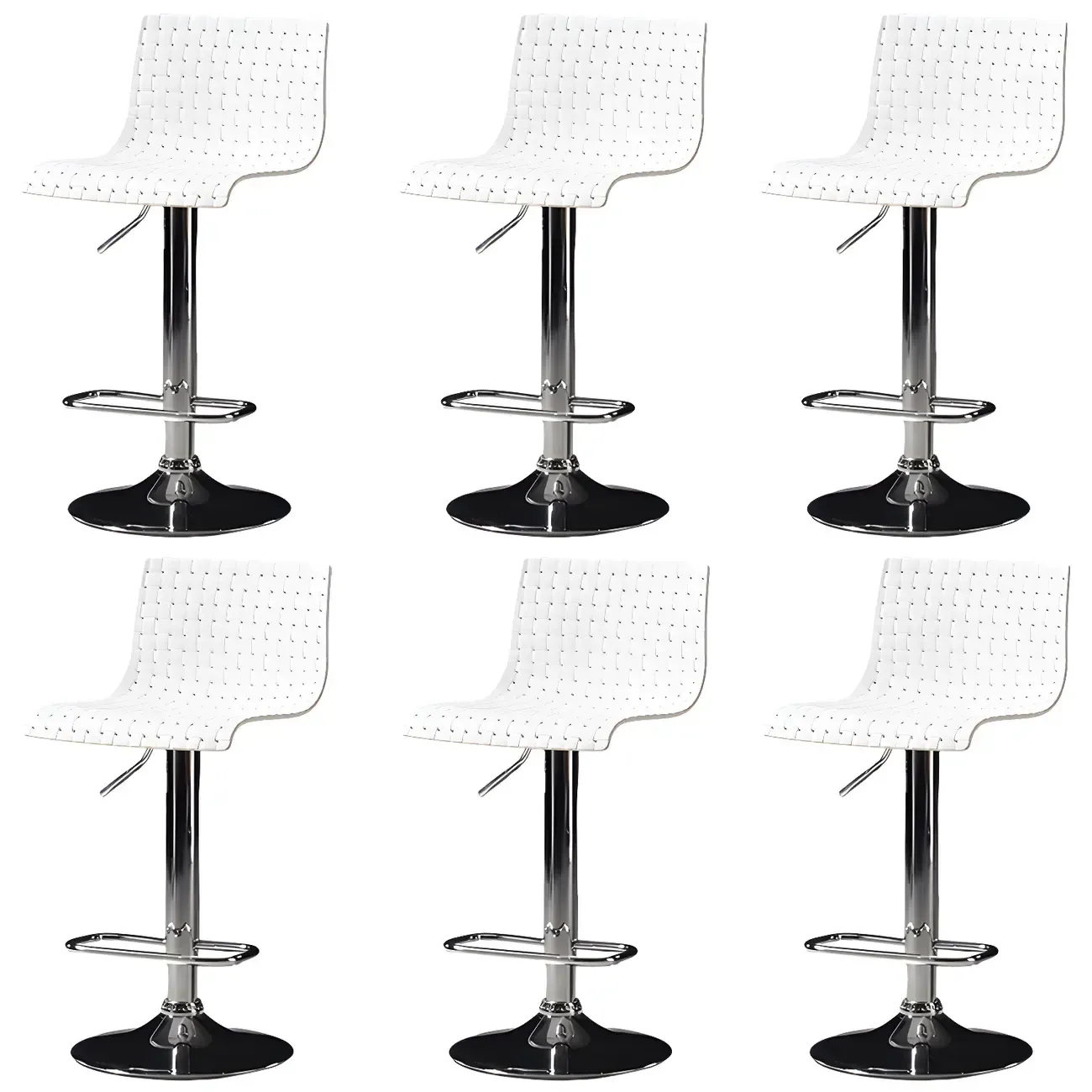 Elegant Plastic Adjustable Swivel Bar Stools with Back for Home Image - 25