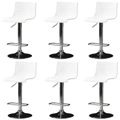 Elegant Plastic Adjustable Swivel Bar Stools with Back for Home Image - 25
