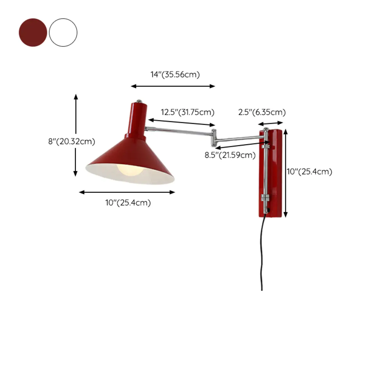 Industrial Metal Stylish Swing Arm Wall Light #size | homeyfad