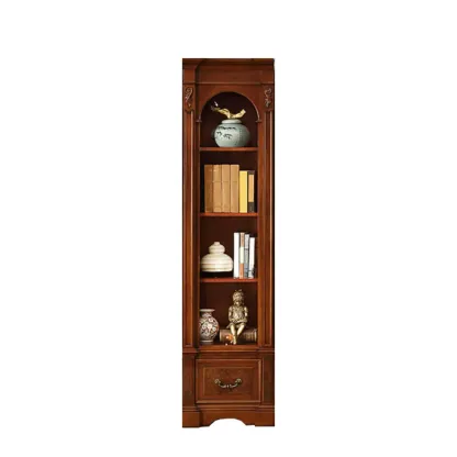 Traditional Solid Wood Brown Display Bookcase Image - 4