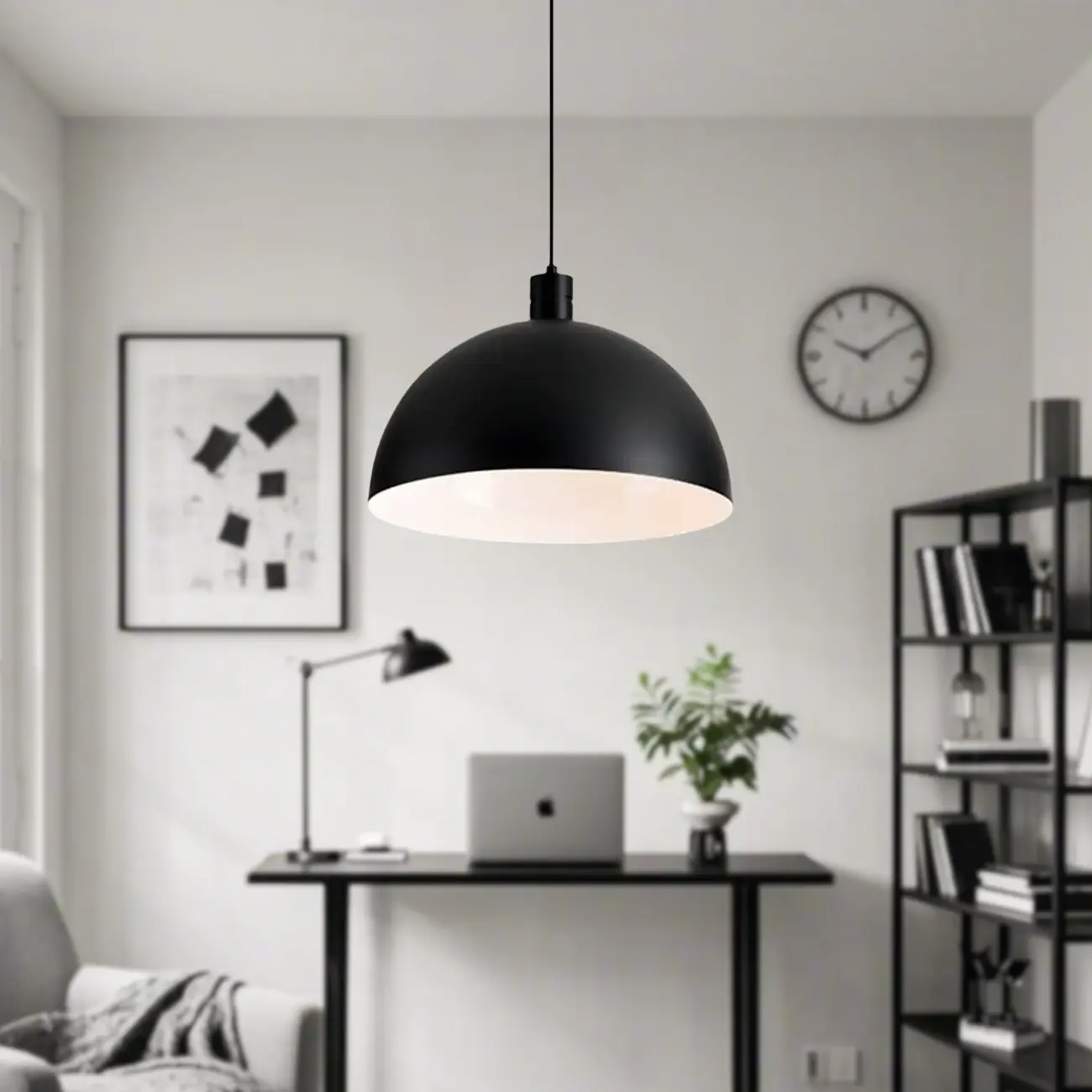 Nordic Cream Glass Dome LED Pendant Light for Living Room Image - 4 | homeyfad