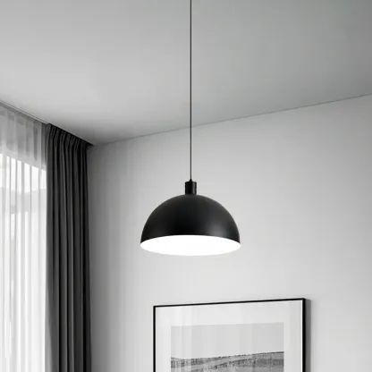 Nordic Cream Glass Dome LED Pendant Light for Living Room Image - 6