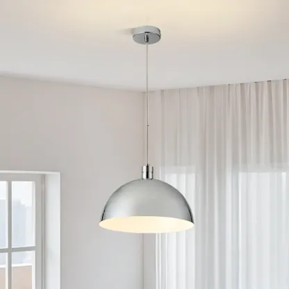 Nordic Cream Glass Dome LED Pendant Light for Living Room Image - 7