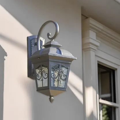 Vintage Aluminum Bronze Curved Arm Wall Light Image - 2