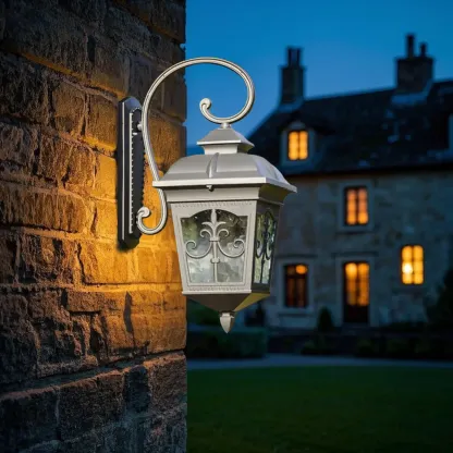 Vintage Aluminum Bronze Curved Arm Wall Light Image - 3
