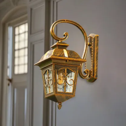 Vintage Aluminum Bronze Curved Arm Wall Light Image - 4
