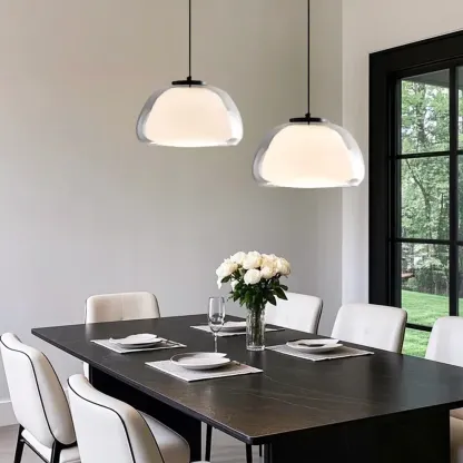 Nordic Jelly Milky Glass LED Pendant Lamp for Living Room Image - 3