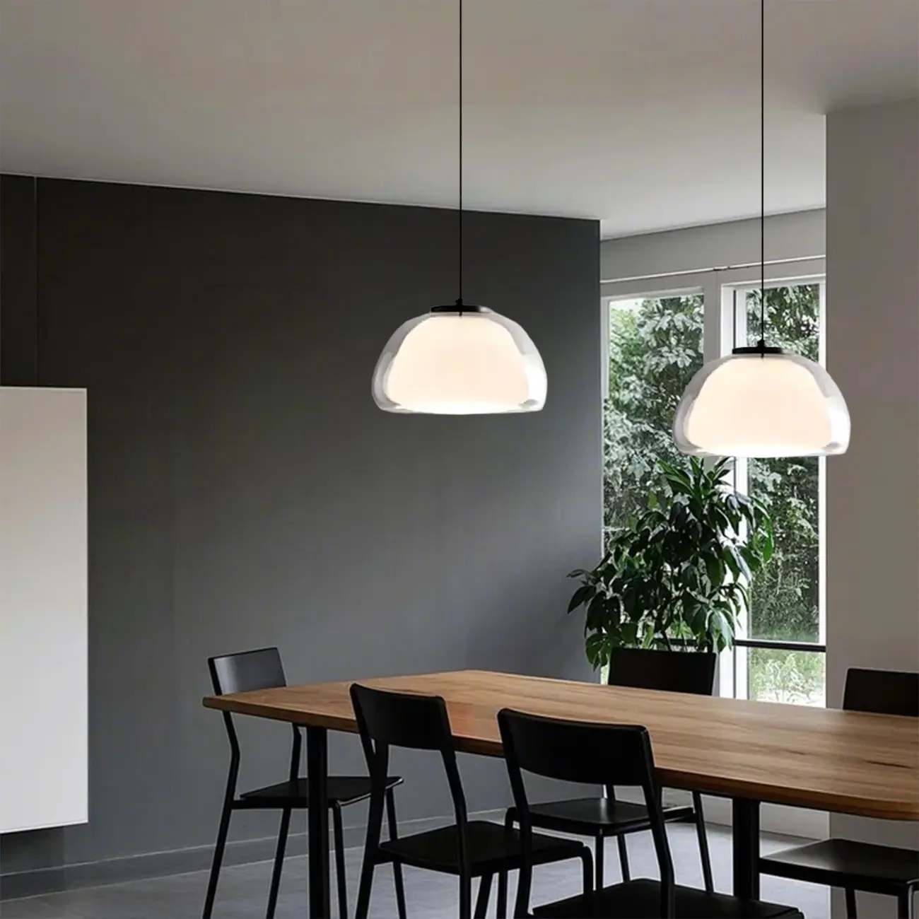 Nordic Jelly Milky Glass LED Pendant Lamp for Living Room Image - 4 | homeyfad