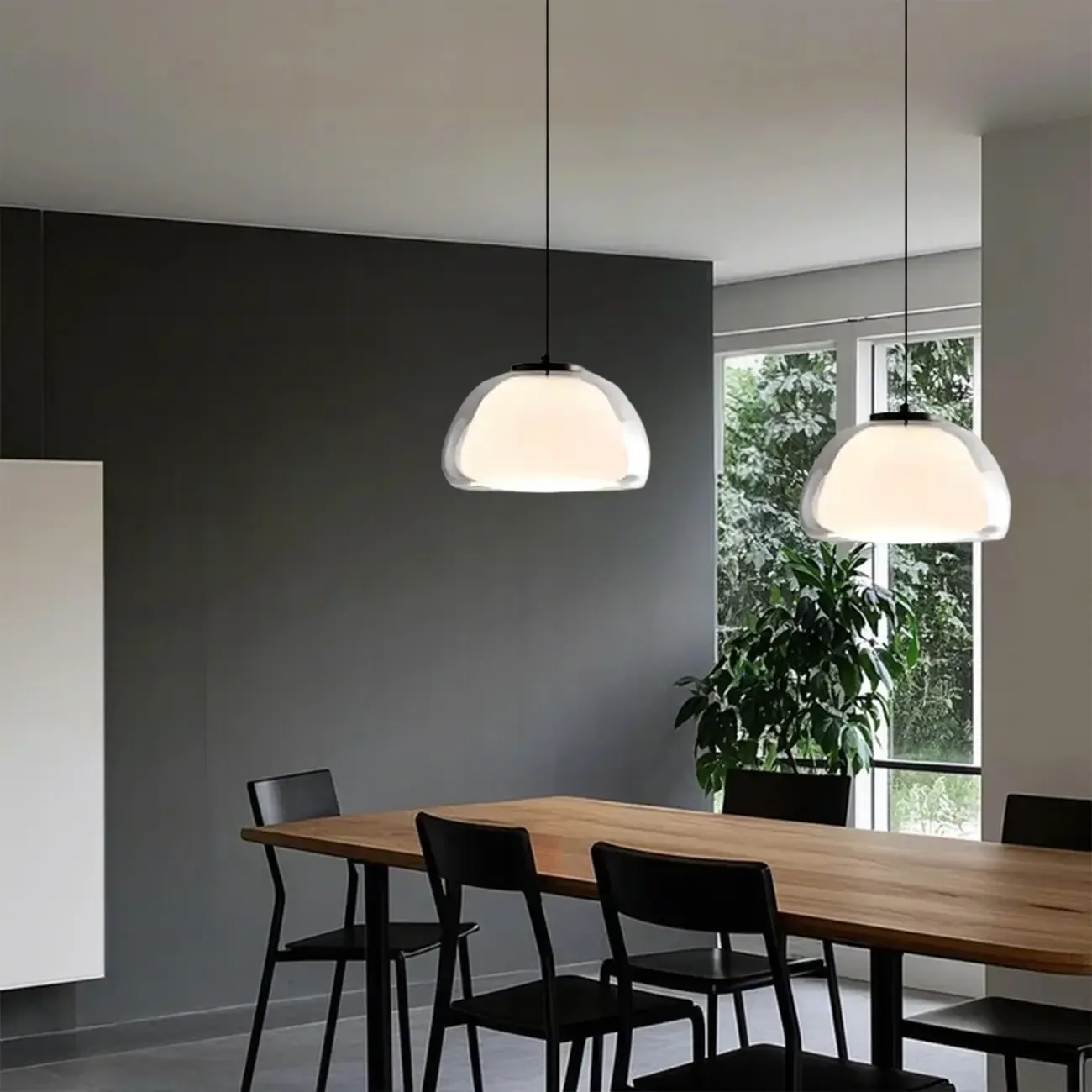Nordic Jelly Milky Glass LED Pendant Lamp for Living Room Image - 4