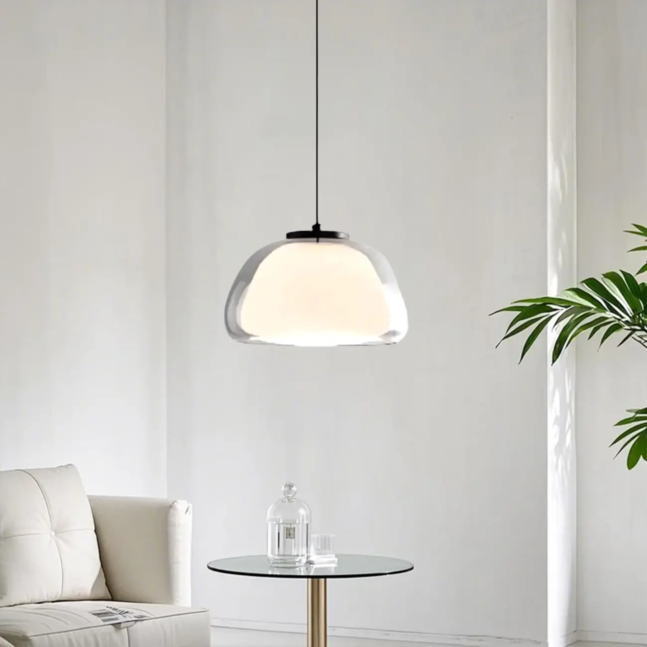Nordic Jelly Milky Glass LED Pendant Lamp for Living Room Image - 9 | homeyfad