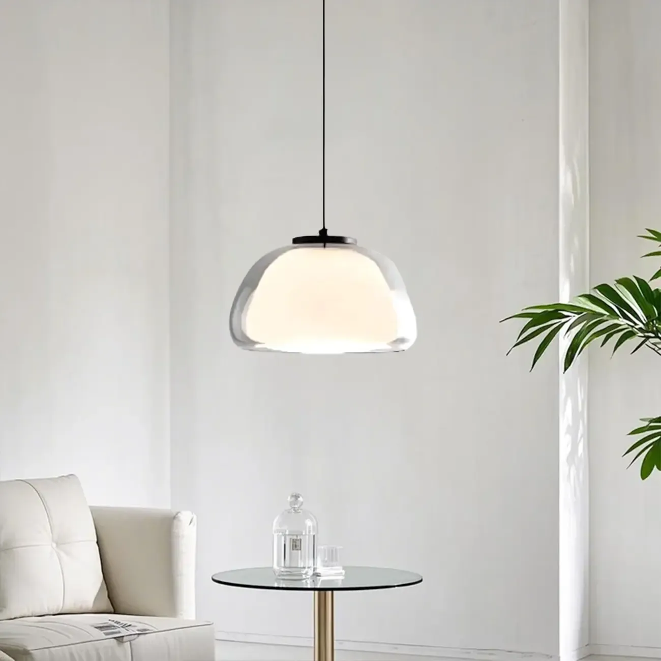 Nordic Jelly Milky Glass LED Pendant Lamp for Living Room Image - 9