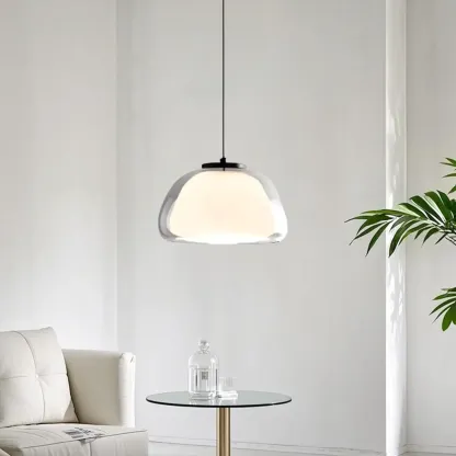 Nordic Jelly Milky Glass LED Pendant Lamp for Living Room Image - 9